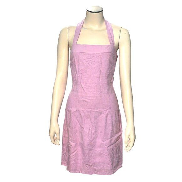 Abercrombie Fitch Lavender Halter Dress Small Y2K Vintage Mini Smocked RetroCore - Picture 2 of 13